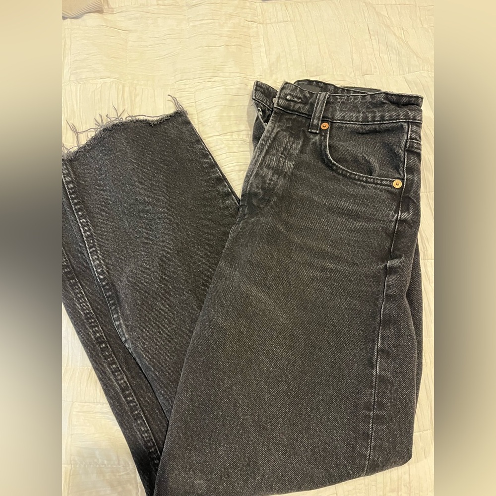 ZARA black high waisted straight leg jeans